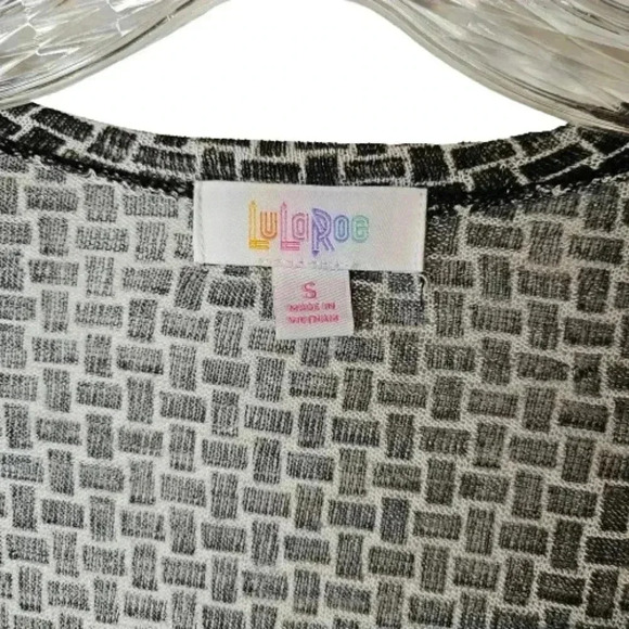 Lularoe Black White Romantic Cover Up Lattice Print Medium Weight Semi Sheer S - Picture 4 of 8